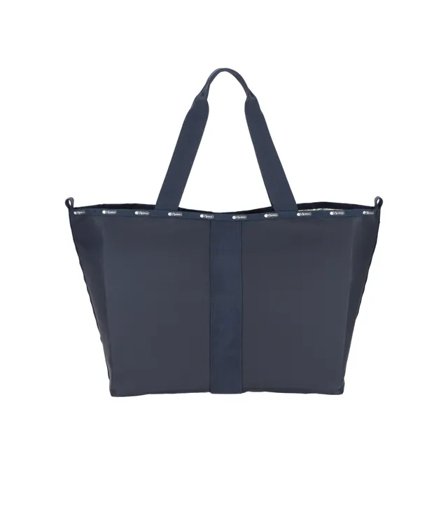 lesportsac-essential-large-open-tote-dark-blue-magnetic-closure-with-luggage-sle image 1