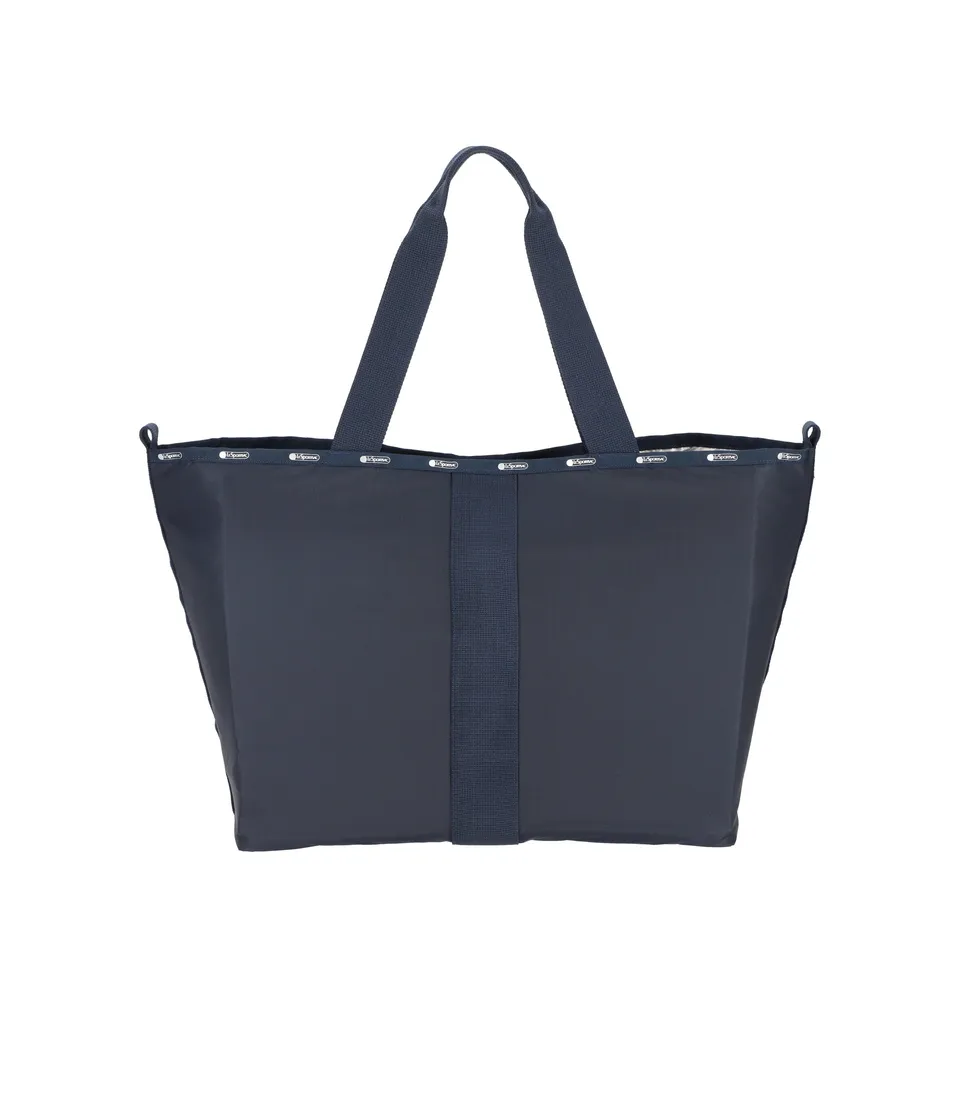 lesportsac-essential-large-open-tote-dark-blue-magnetic-closure-with-luggage-sle image 1