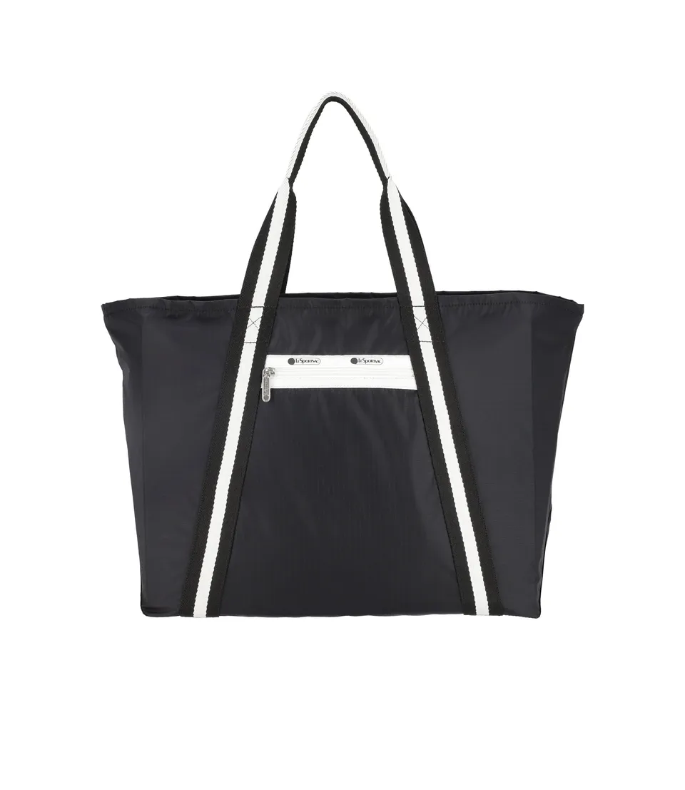 lesportsac-east-west-everyday-tote-spectator-black-recycled-travel-tote-with-lug image 1