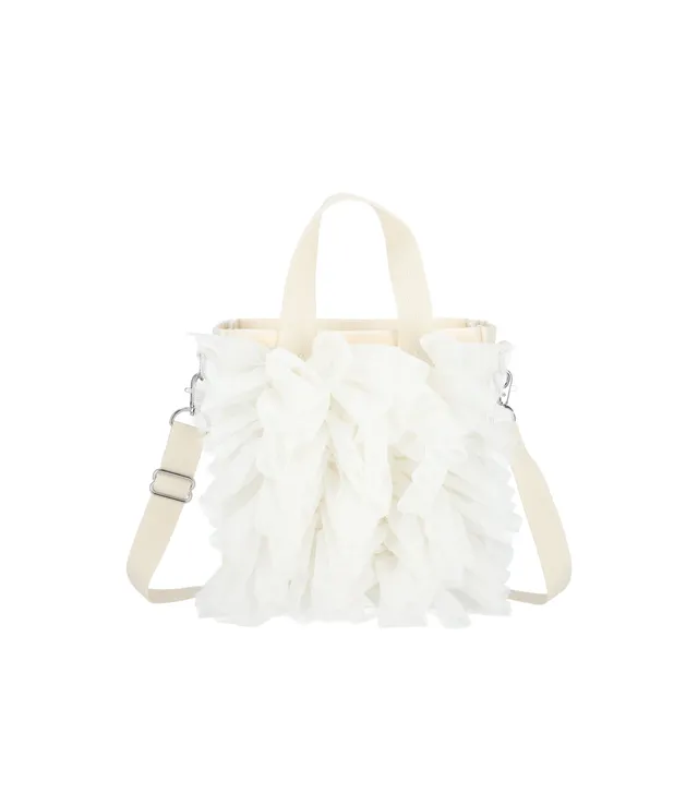 lesportsac-ruffle-mini-north-south-tote-with-ruffle-mesh-accent image 1