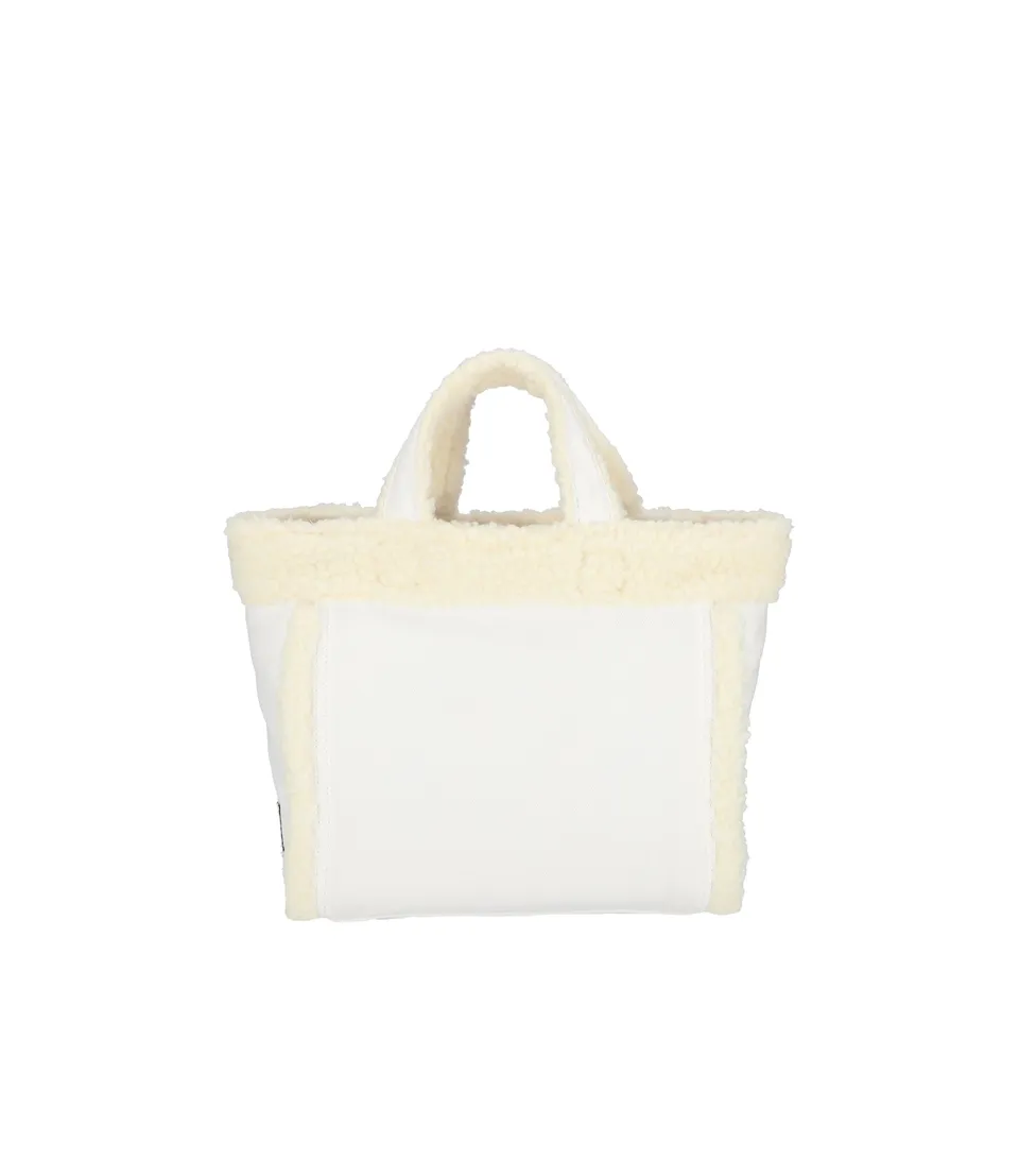 lesportsac-small-two-way-denim-tote-reversible-with-sherpa-fleece image 1