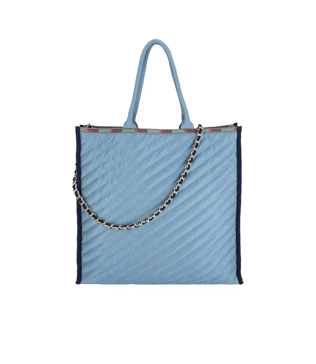 lesportsac-large-chain-quilt-tote-quilted-nylon-tote-with-detachable-chain-strap image 1