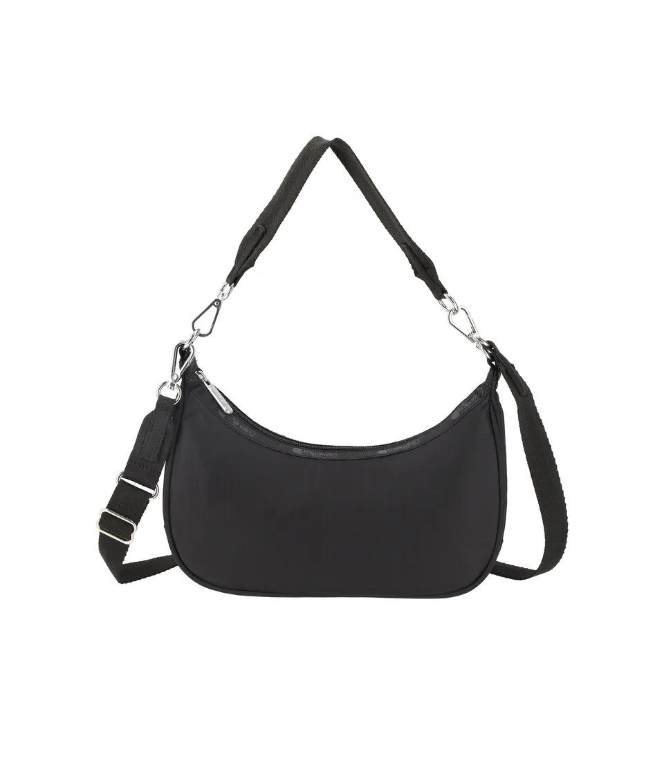 lesportsac-small-convertible-hobo-black-recycled-with-two-straps image 1