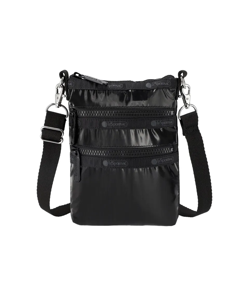 lesportsac-3-zip-crossbody-patent-finish-multiple-compartments-adjustable-strap image 1