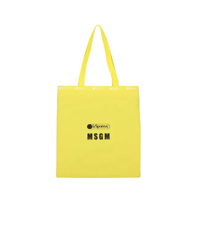 lesportsac-msgm-large-emerald-tote-with-bright-yellow-accent image 1