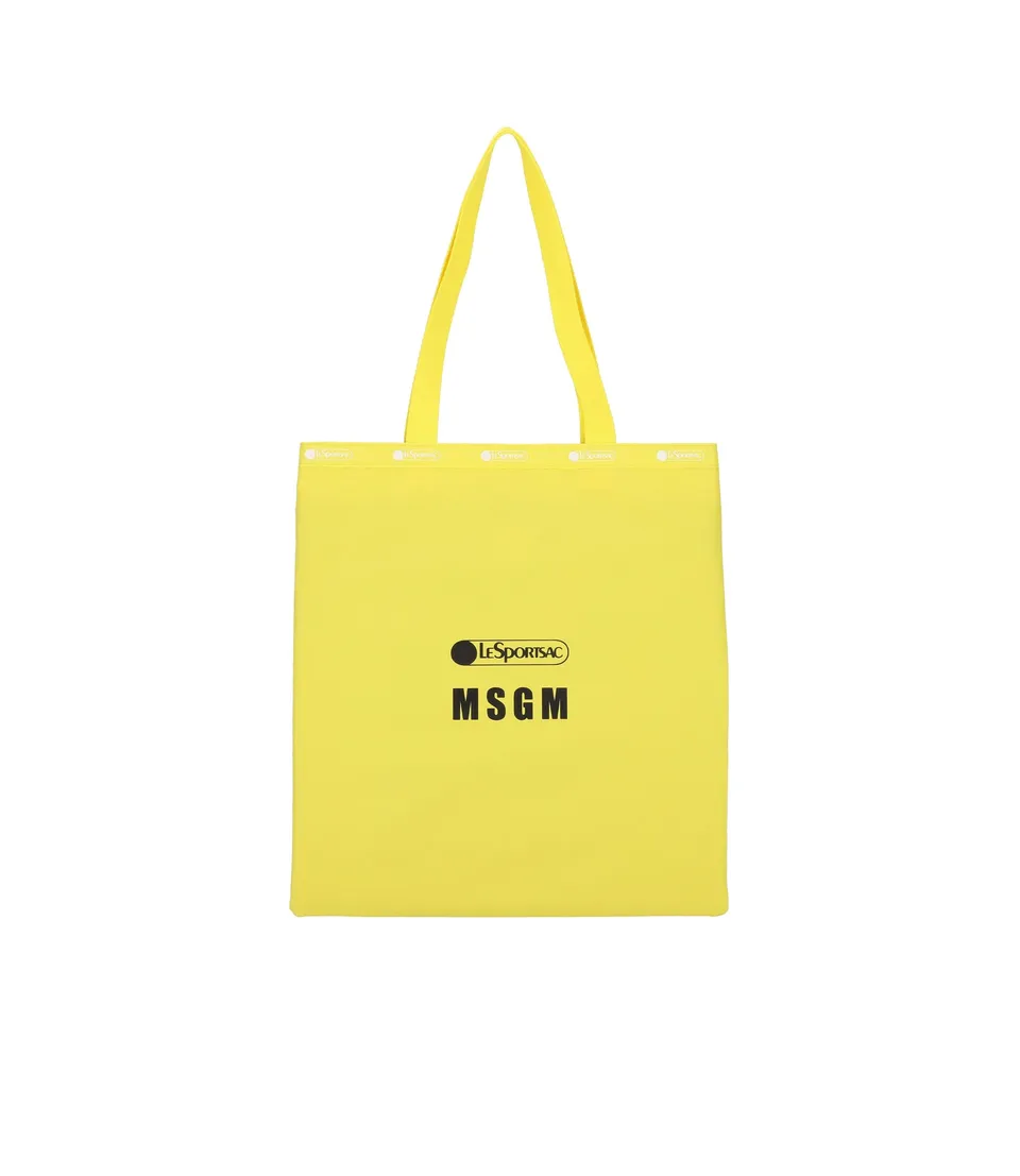 lesportsac-msgm-large-emerald-tote-with-bright-yellow-accent image 1