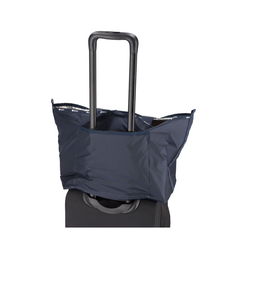 lesportsac-essential-large-open-tote-dark-blue-magnetic-closure-with-luggage-sle image 4