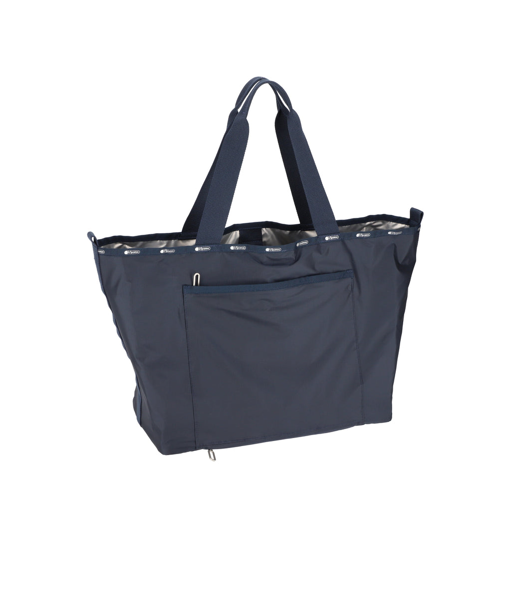 lesportsac-essential-large-open-tote-dark-blue-magnetic-closure-with-luggage-sle image 2