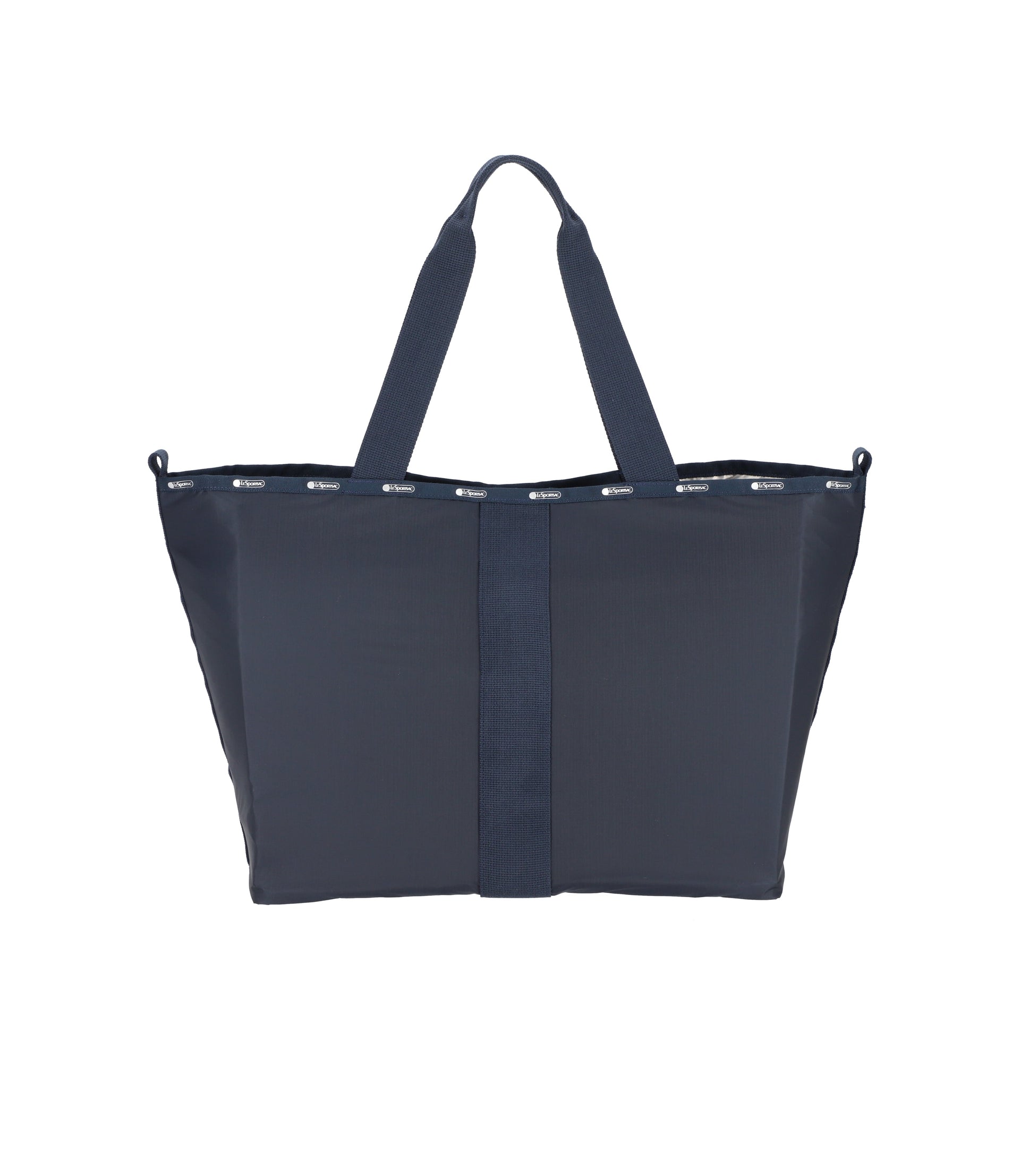 lesportsac-essential-large-open-tote-dark-blue-magnetic-closure-with-luggage-sle image 1