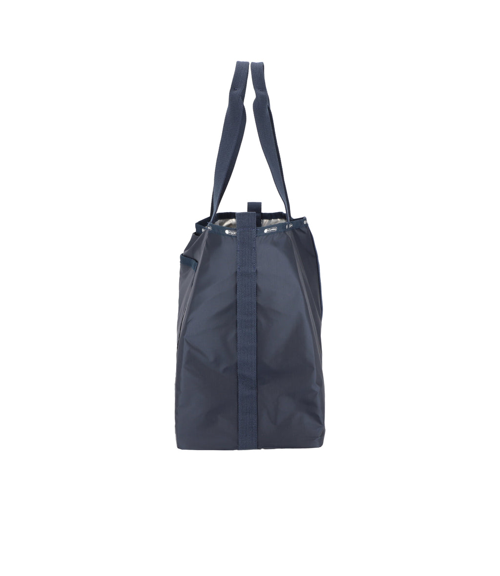 lesportsac-essential-large-open-tote-dark-blue-magnetic-closure-with-luggage-sle image 3