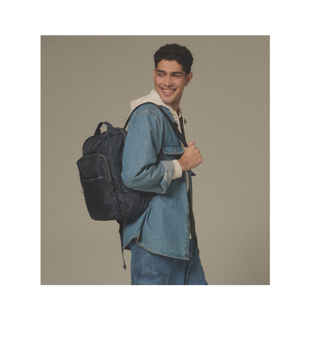 lesportsac-essential-carryall-backpack-dark-blue-travel-ready-laptop-backpack image 2