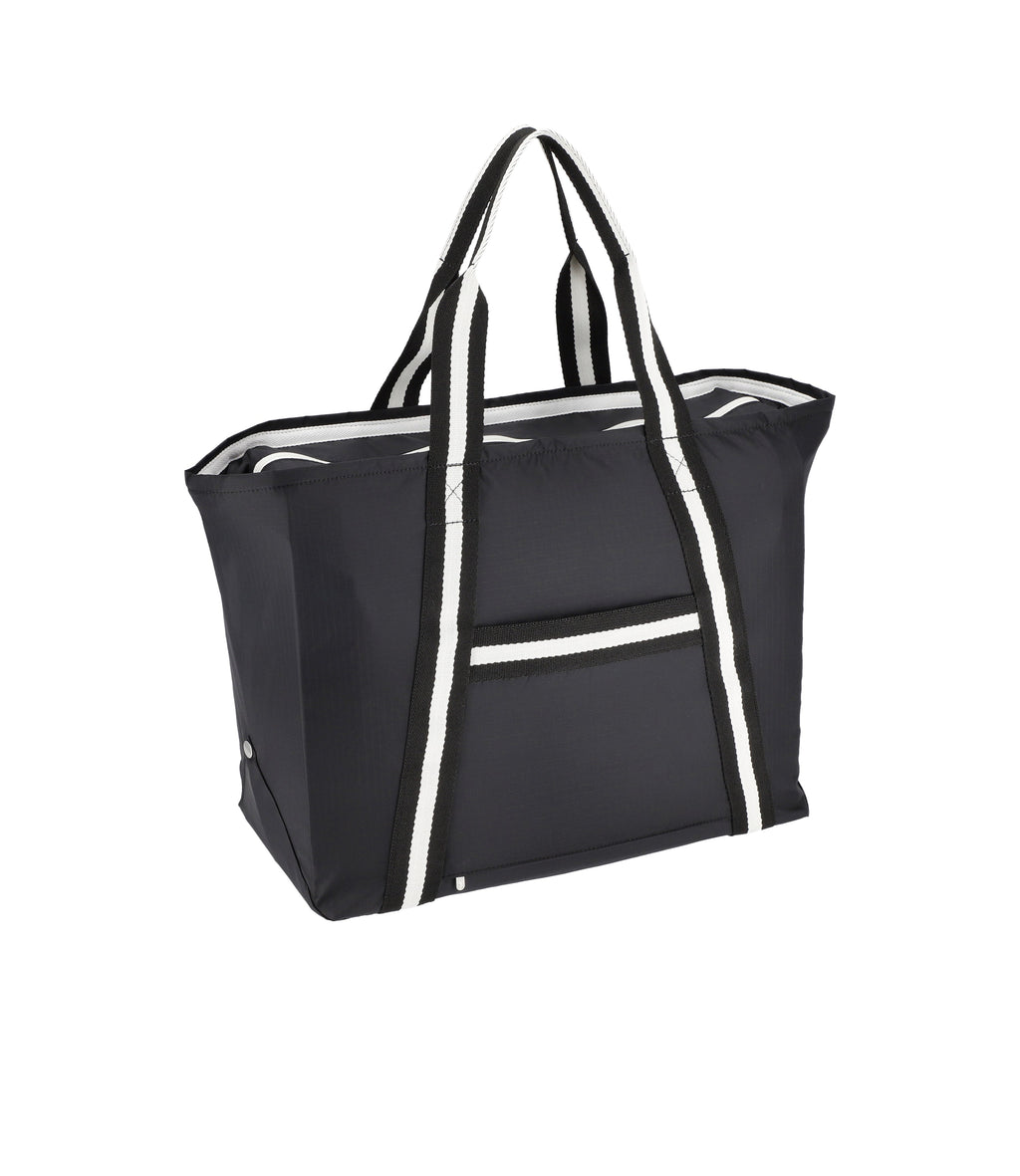 lesportsac-east-west-everyday-tote-spectator-black-recycled-travel-tote-with-lug image 3