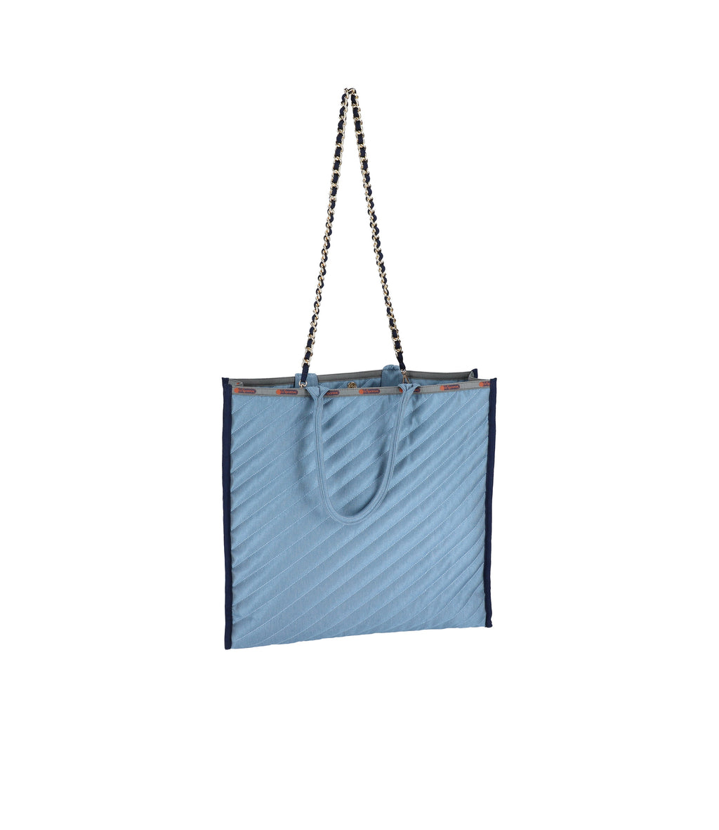 lesportsac-large-chain-quilt-tote-quilted-nylon-tote-with-detachable-chain-strap image 3