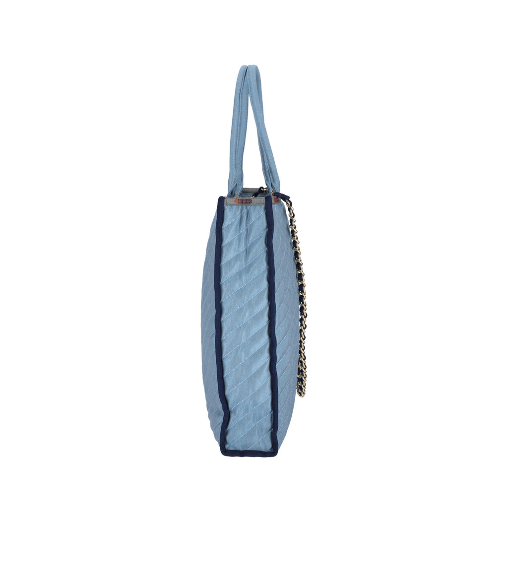 lesportsac-large-chain-quilt-tote-quilted-nylon-tote-with-detachable-chain-strap image 4