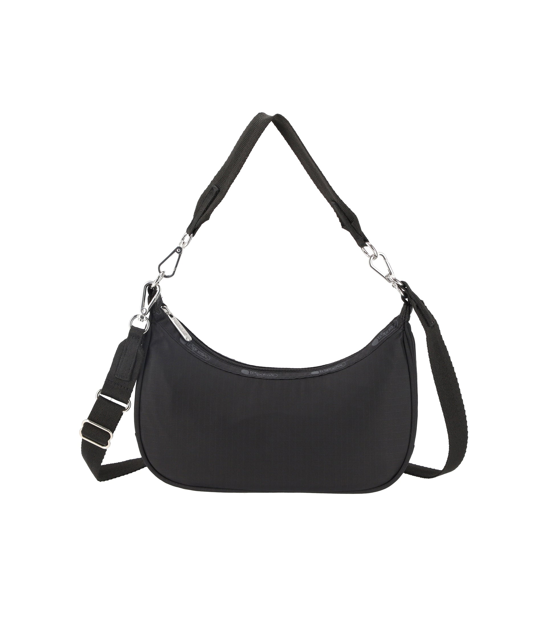 lesportsac-small-convertible-hobo-black-recycled-with-two-straps image 1